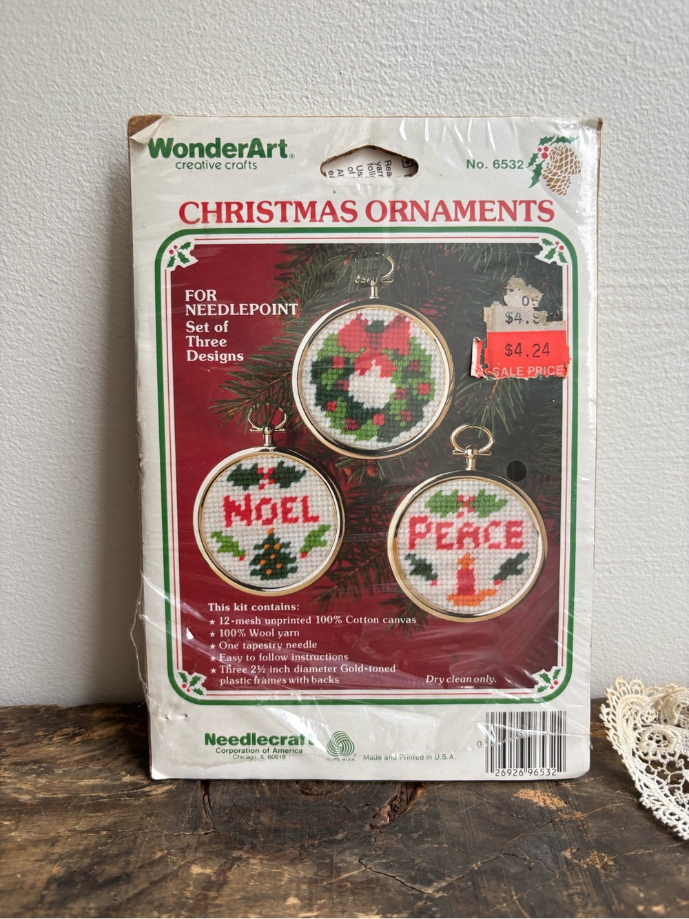 Vintage Wonder Art Christmas Ornaments Needlepoint Kit Candle Tree Wreath Frames